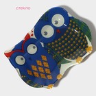Блюдо стеклянное сервировочное Доляна «Задумчивые совы», 18×13,1×1,9 см, цвет синий - Фото 2