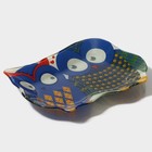 Блюдо стеклянное сервировочное Доляна «Задумчивые совы», 18×13,1×1,9 см, цвет синий - Фото 3