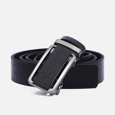 Ремень мужской, ширина 3.5 см, пряжка автомат, цвет чёрный
