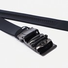 Ремень мужской, ширина 3,5 см, пряжка автомат, цвет чёрный - фото 21029586