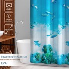 Штора для ванны Доляна «Рыбки», 180×180 см, EVA - фото 318288006