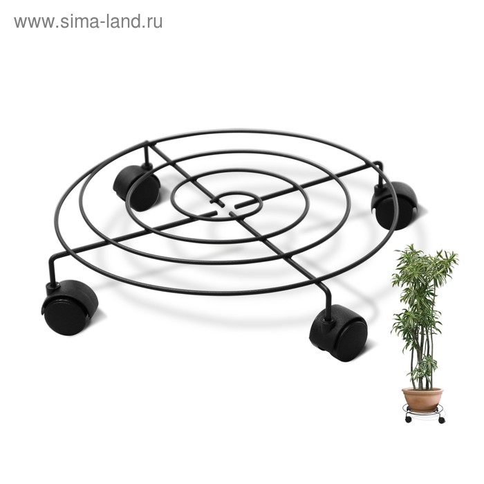 Подставка под цветы Пальмина 3, 400x400x60,черный - Фото 1