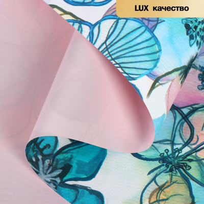 Пленка для цветов "Цветы", светло-розовый 58 см х 5 м