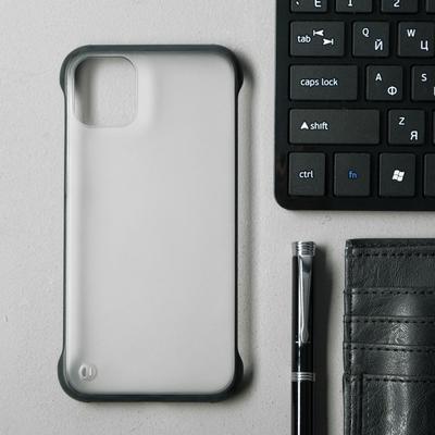 Чехол для iPhone 11, прозрачный, с окантовкой, черный