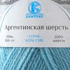 Пряжа "Аргентинская шерсть" 100% импортная п/т шерсть 200м/100гр (014,голуб. св.) - Фото 4