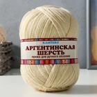 Пряжа "Аргентинская шерсть" 100% импортная п/т шерсть 200м/100гр (001,суровый) - Фото 2
