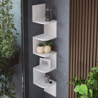 Полка угловая навесная «Клик Мебель. Лофт», 224×224×1280 мм, цвет белый