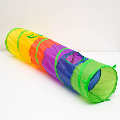 Туннель для кошек, 120×25 см, с игрушкой, разноцветный