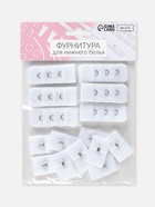Застёжка для бюстгальтера, 3 ряда 1 крючок, 2?2.8 см, 2?5 см, 10 шт., белая (комплект 3 шт) - фото 48806030