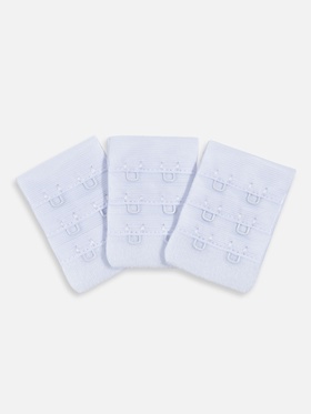 Застёжка для бюстгальтера, 3 ряда 2 крючка, 3.3×2.8 см, 3.3×5 см, 10 шт., белая 4587450