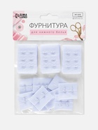 Застёжка для бюстгальтера, 3 ряда 2 крючка, 3.3×2.8 см, 3.3×5 см, 10 шт., белая - Фото 6