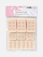 Застёжка для бюстгальтера, 3 ряда 2 крючка, 3.3×2.8 см, 3.3×5 см, 10 шт., бежевая - Фото 5