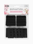 Застёжка для бюстгальтера, 3 ряда 3 крючка, 10 шт., чёрная - Фото 8