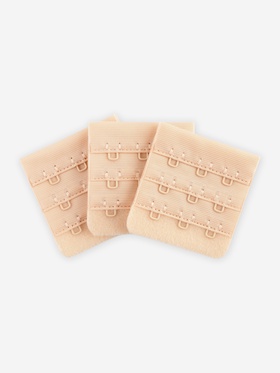 Застёжка для бюстгальтера, 3 ряда 3 крючка, 4.5?2.8 см, 4.5?4.9 см, 10 шт., бежевая (комплект 2 шт)