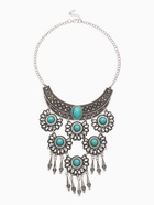 Колье «Гестия», четыре яруса, голубое в чернёном серебре, 35 см - Фото 1