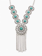 Колье «Гестия» круг, голубое в чернёном серебре, 45 см - Фото 2