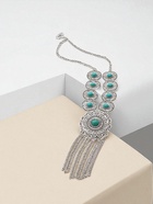 Колье «Гестия» круг, голубое в чернёном серебре, 45 см - Фото 6