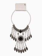 Колье «Ажурные перья» круг, чёрное в чернённом серебре, 35 см - Фото 3