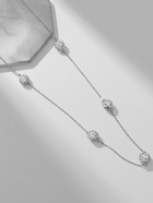 Бусы «Цепь» блеск шамбала, ассорти, шар №12, белые в серебре, 80 см 4690064