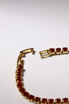 Браслет со стразами «Сияй» тонкая нить, цвет красный в золоте, 18 см - Фото 3