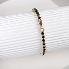 Браслет со стразами «Сияй» тонкая нить, цвет чёрный в золоте, 18 см - Фото 2