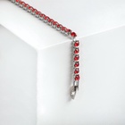 Браслет со стразами «Сияй» тонкая нить, цвет красный в серебре, 18 см - Фото 4