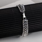 Браслет со стразами «Сияй» нить кругами, цвет белый в серебре, 18 см - Фото 4