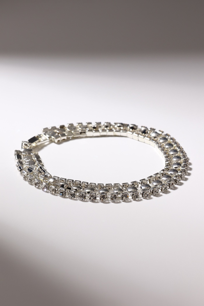 Браслет со стразами «Сияй» нить кругами, цвет белый в серебре, 18 см - Фото 1