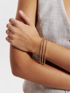 Браслет со стразами «Сияй», L=18 см, 3 ряда, белый в золоте - Фото 2