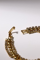 Браслет со стразами «Сияй», L=18 см, 3 ряда, белый в золоте - Фото 4