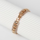 Браслет со стразами «Сияй» нить кругами, цвет белый в золоте, 18 см - Фото 7