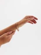 Браслет со стразами «Сияй», L=18 см, 3 ряда, белый в золоте - Фото 7