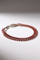 Браслет со стразами «Сияй» три ряда, цвет красный в серебре, 18 см - Фото 2