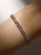 Браслет со стразами «Сияй» 2 ряда, цвет белый в серебре, 18 см - Фото 5