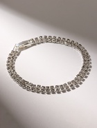 Браслет со стразами «Сияй» 2 ряда, цвет белый в серебре, 18 см - Фото 8