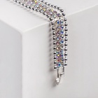 Браслет со стразами «Сияй» нить кругами, цвет радужный в серебре, 18 см - Фото 6