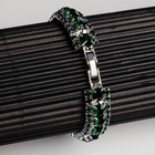 Браслет со стразами «Северное сияние» змейка, цвет изумрудный в серебре, 18 см - Фото 2