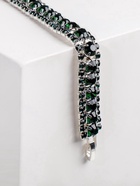 Браслет со стразами «Северное сияние» змейка, цвет изумрудный в серебре, 18 см - Фото 6