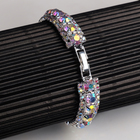 Браслет со стразами «Северное сияние» змейка, цвет радужный в серебре, L=18 см - Фото 2