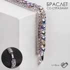Браслет со стразами «Северное сияние» змейка, цвет радужный в серебре, L=18 см - Фото 6
