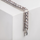 Браслет со стразами «Северное сияние» змейка, цвет белый в серебре, 18см - Фото 1