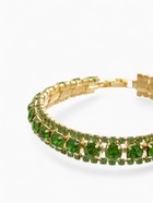 Браслет со стразами «Северное сияние» змейка, светло-зелёный в золоте, L=18 см - Фото 3