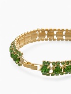 Браслет со стразами «Северное сияние» змейка, светло-зелёный в золоте, L=18 см - Фото 3