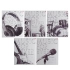 Тетрадь 24 листа в клетку "Music. Black&White", обложка мелованная бумага, ВД-лак, МИКС - Фото 3