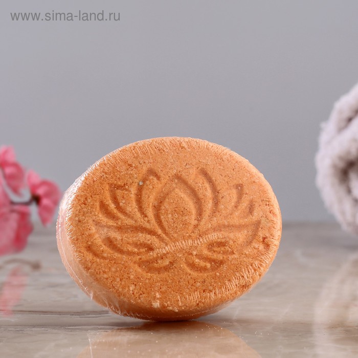Бомбочка для ванны "Узоры" с ароматом апельсина, оранжевая - Фото 1