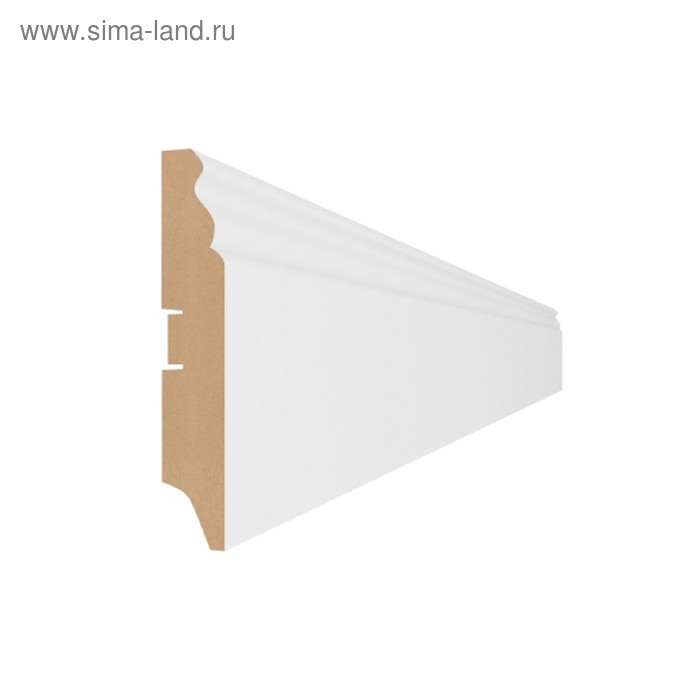 Плинтус напольный МДФ «100E», 2000×100×16 мм, цвет белый - Фото 1