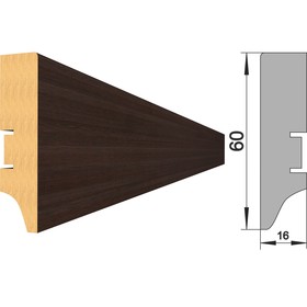 Напольный плинтус МДФ  60 2000х60х16 Венге 4829207