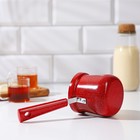 Турка Доляна «Мрамор рэд», 400 мл, d=8 см, пластиковая ручка, антипригарное покрытие, индукция, красная - Фото 3