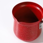 Турка Доляна «Мрамор рэд», 400 мл, d=8 см, пластиковая ручка, антипригарное покрытие, индукция, цвет красный - фото 4298448