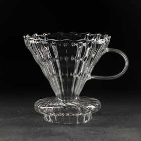 Воронка-дриппер стеклянная для заваривания кофе «Пуровер», V60, 11,7×10 см